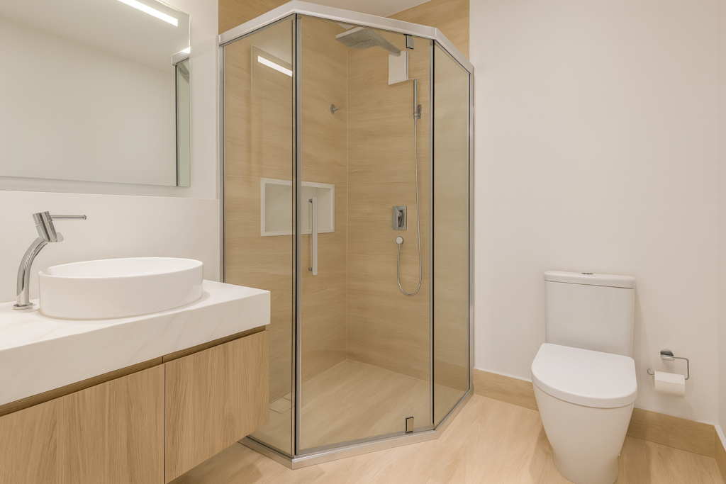 Portobello: Porcelanatos e Revestimentos de Alta Qualidade para Todos os Ambientes 4 Banheiro moderno com revestimento Portobello Betula