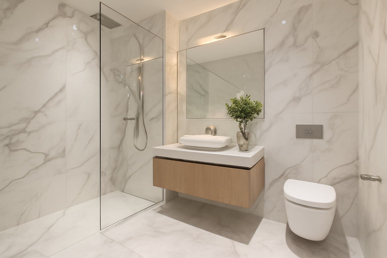 Banheiro com Porcelanato Marmorizado: Como Criar um Ambiente Elegante