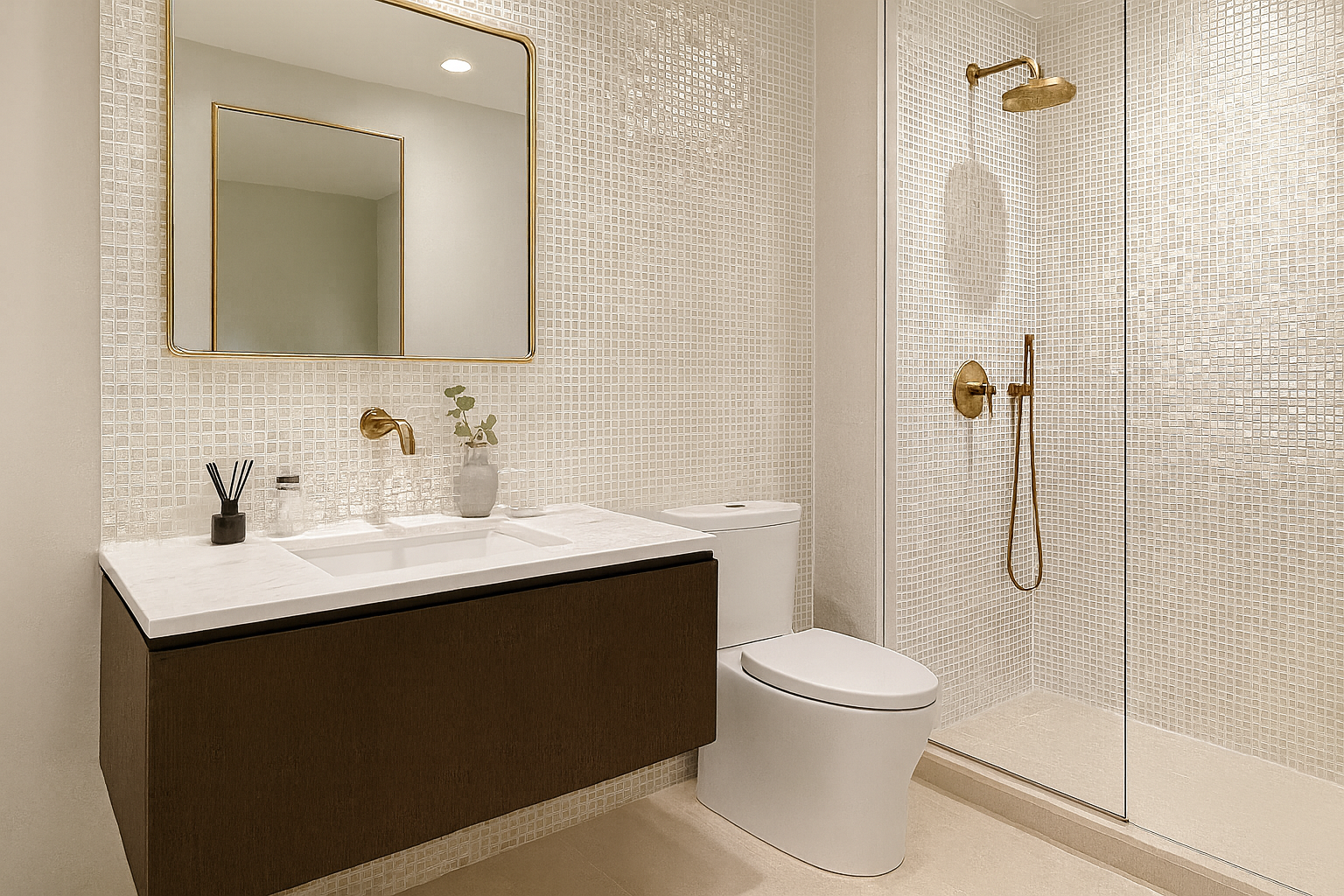 Banheiro com pastilhas: Conheça ideias modernas e elegantes de decoração
