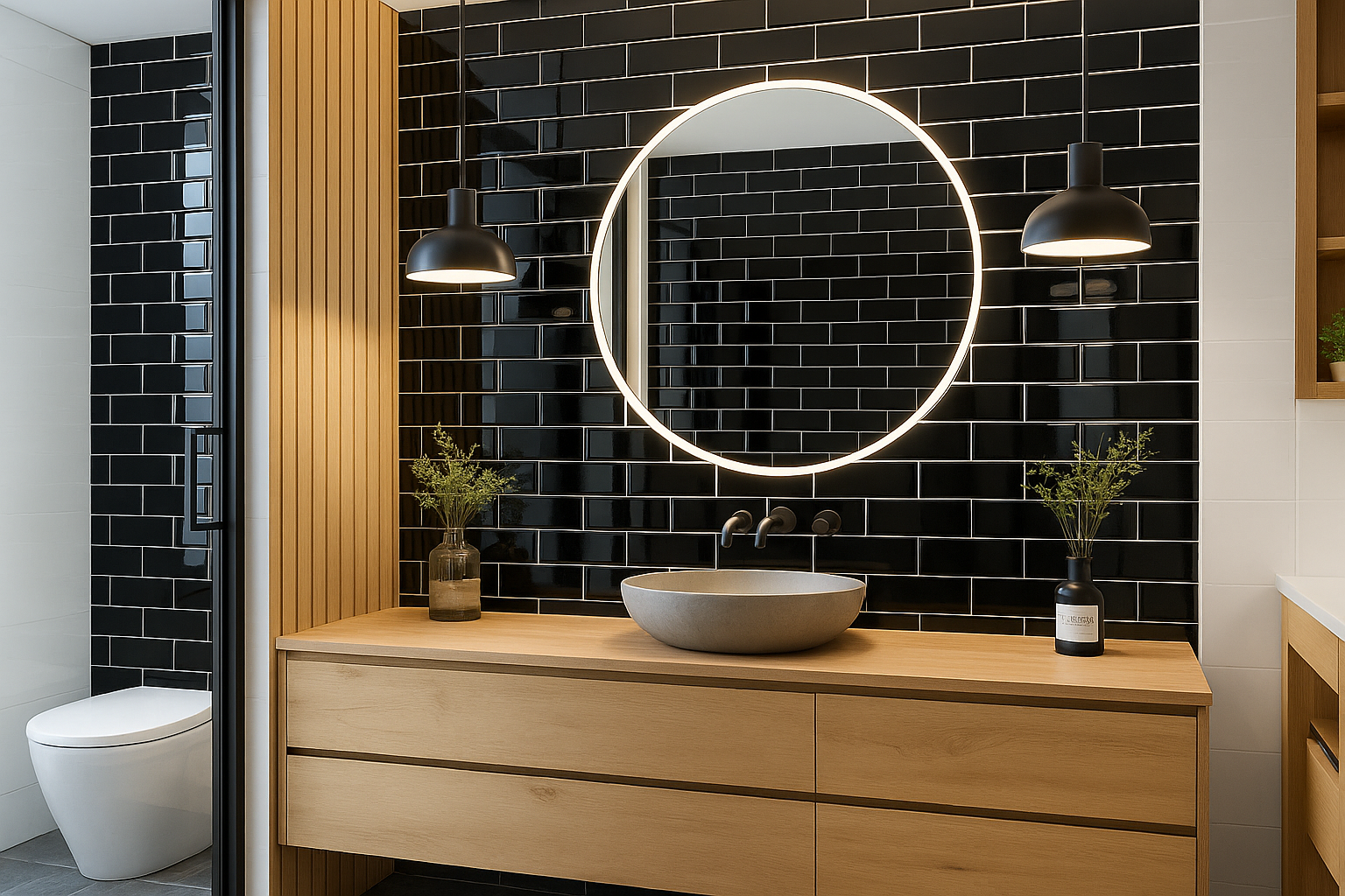 Banheiro com Pastilha Preta: Ideias, Combinações e Produtos para acertar no projeto