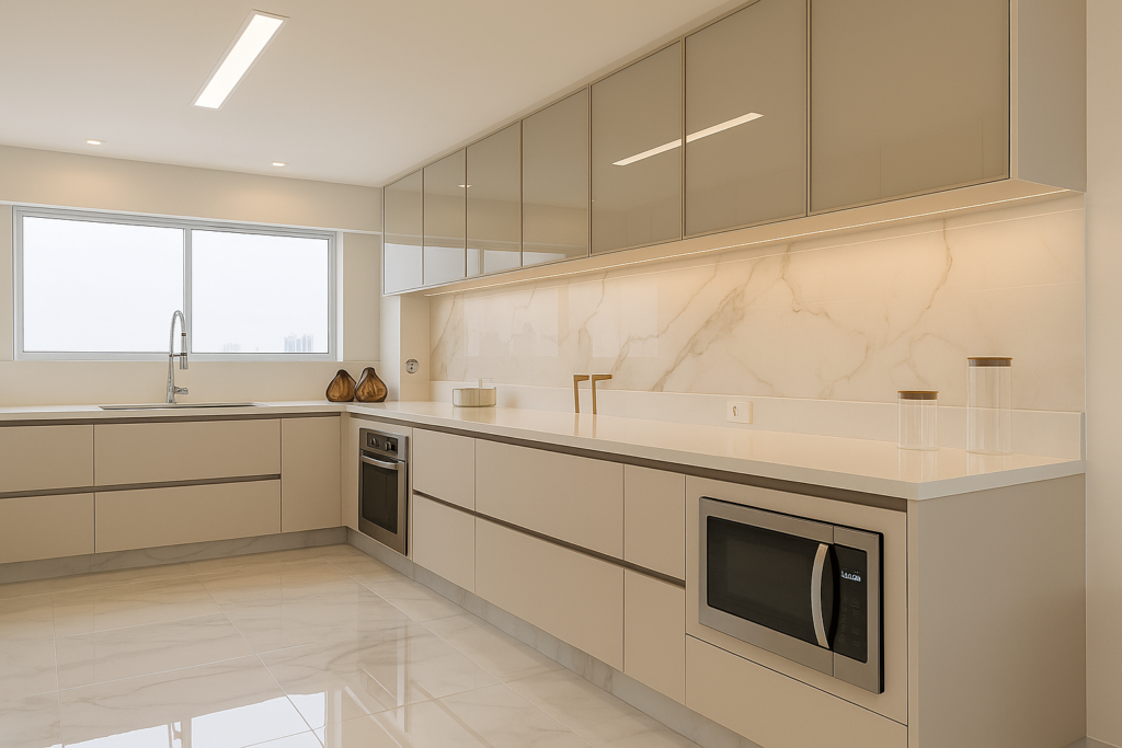 Porcelanato Branco na cozinha: Elegância, Amplitude e Praticidade em cada detalhe