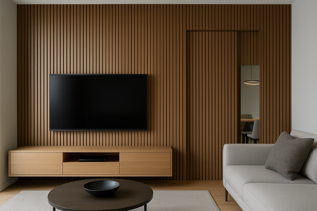 Painel Ripado para Parede da Sala: Dicas, Inspirações e Combinações Sofisticadas 7 Painel Ripado para Parede da Sala: Dicas, Inspirações e Combinações Sofisticadas