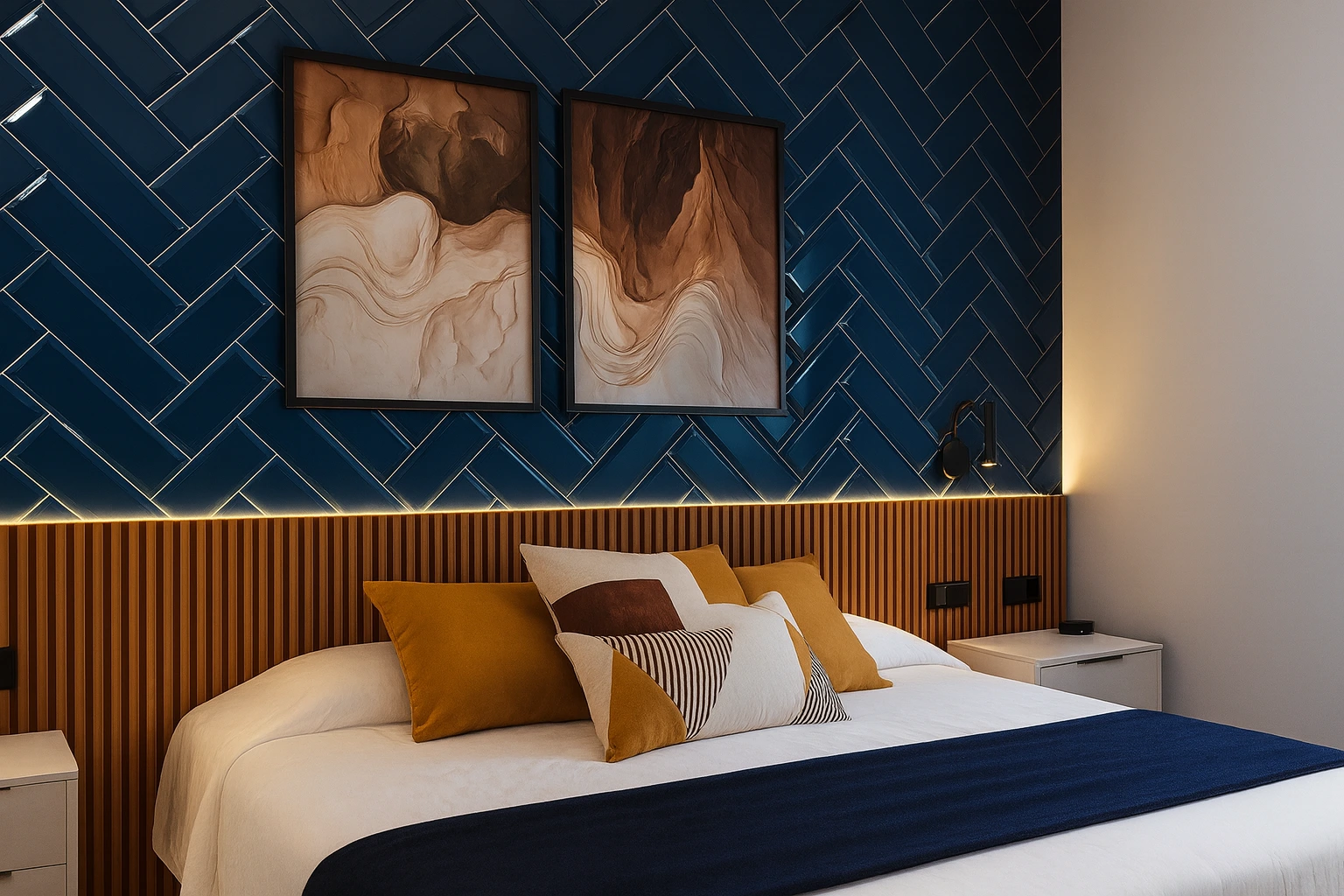 Revestimento tijolinho azul: 5 ideias para quarto, combinações e dicas