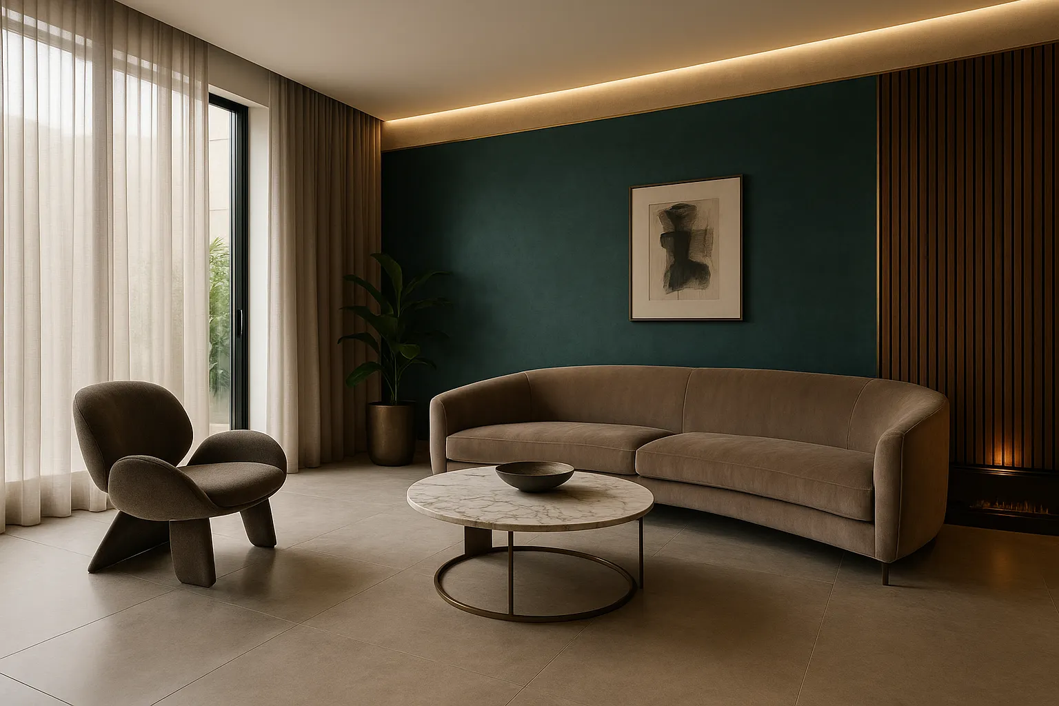 Porcelanato Cimentício no chão: 5 cores de parede para um conjunto elegante