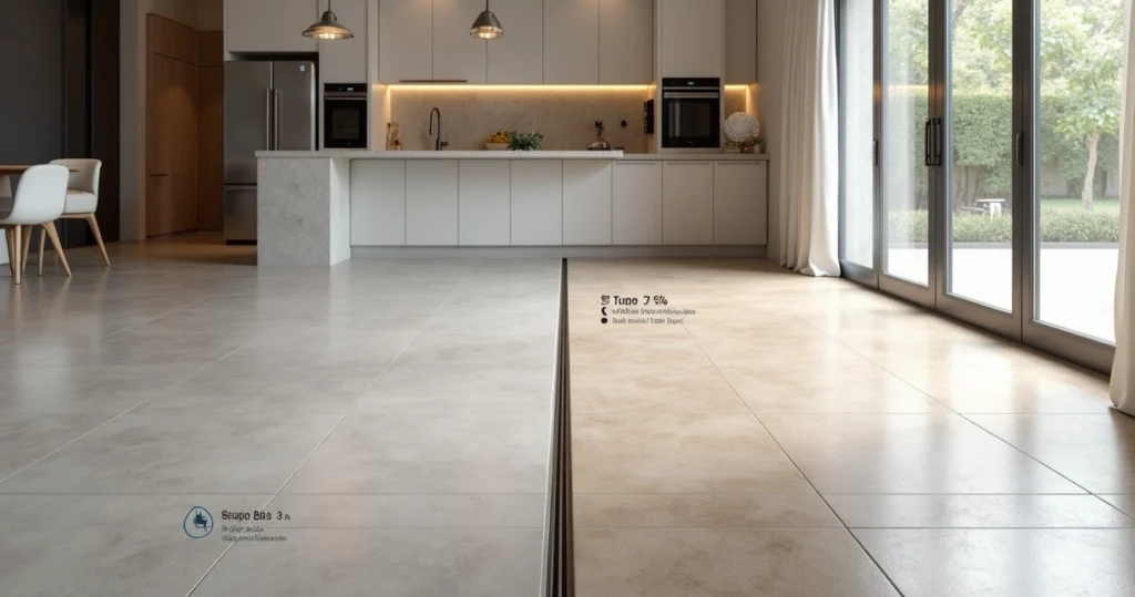 Porcelanato x Cerâmica: Diferenças, Absorção e Normas em 2026 1 Porcelanato x Cerâmica: Diferenças, Absorção e Normas em 2026